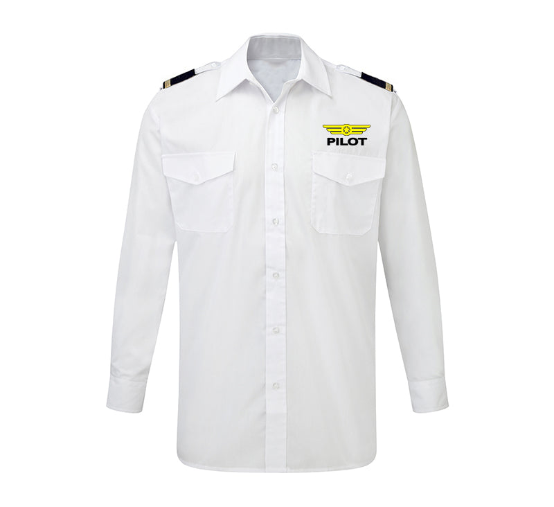 Pilot & Badge Designed Long Sleeve Pilot Shirts