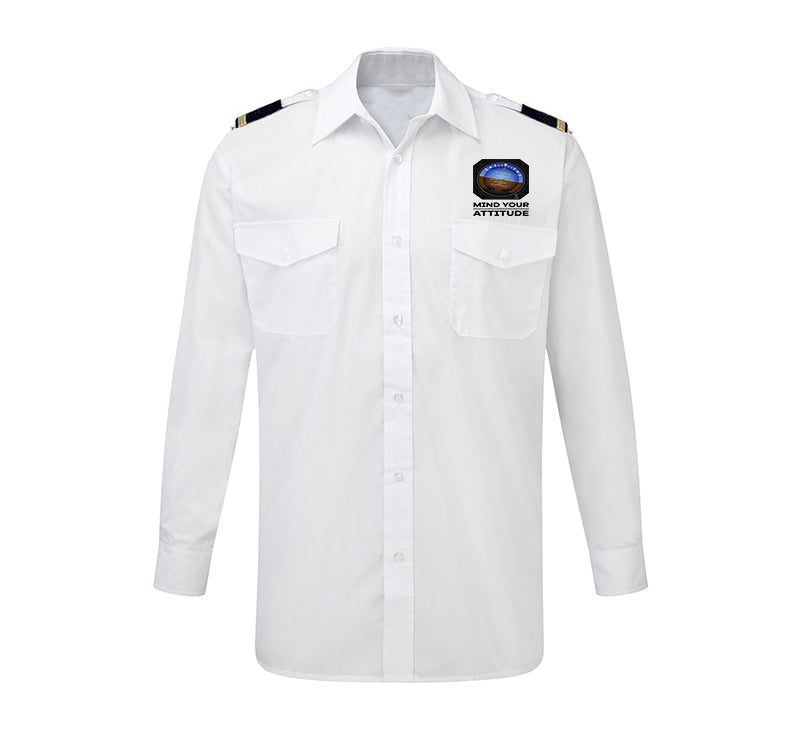 Mind Your Attitude Designed Long Sleeve Pilot Shirts