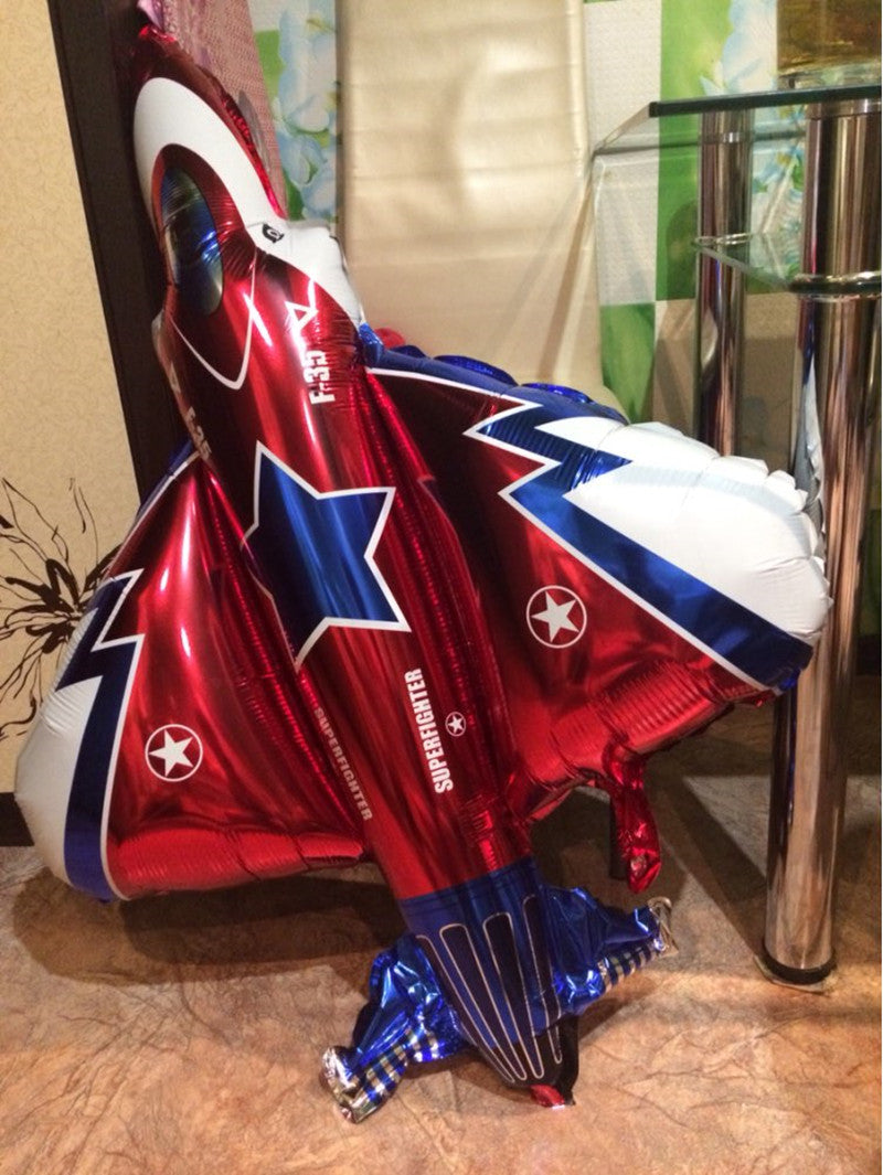 Cartoon Fighter Jet Shaped Balloon: Large Size, Fun Aircraft Design(100*97cm)