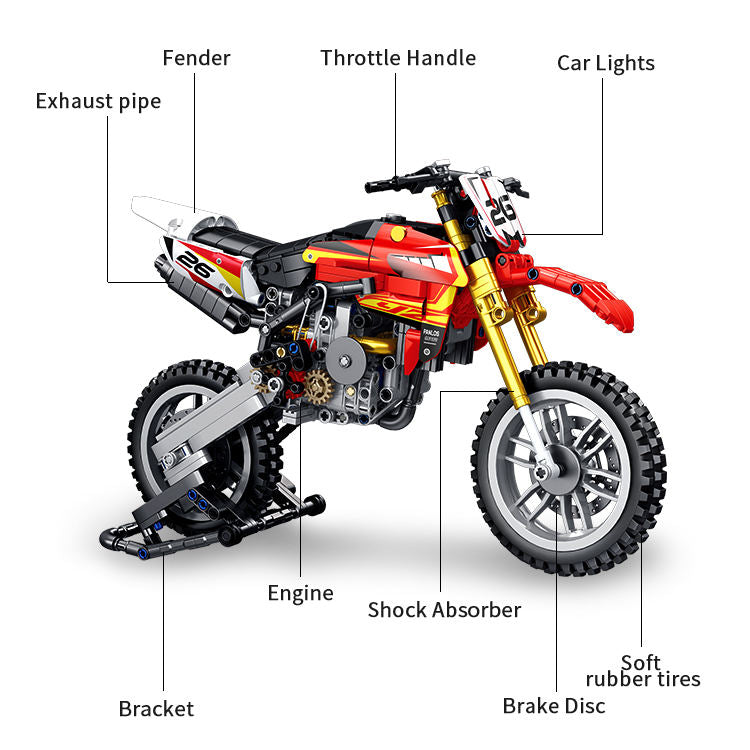 735Pcs Yamaha off-road For Building Model - view 3