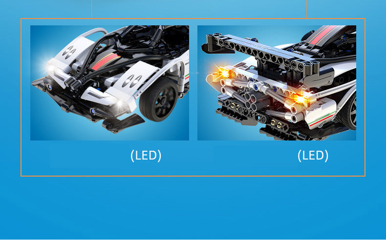 456Pcs LED Light High Speed  car For RC Building Blocks Car Model