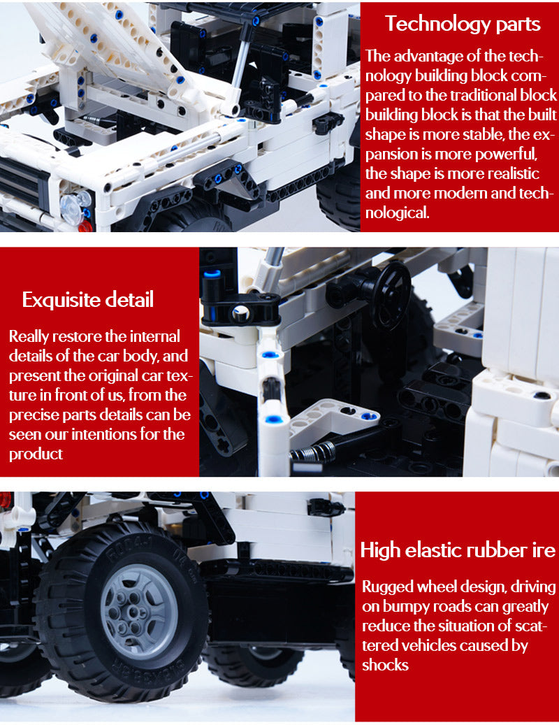 533Pcs Defender Remote Control SUV Car Building Blocks For RC Car Model