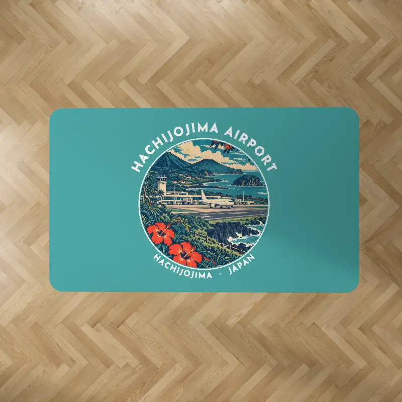 Hachijojima Airport (HAC) Carpets - Carpet Rectangle - Badge - Turquoise V2