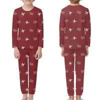 Thumbnail for Hachijojima Airport (HAC) Pajamas - Children Pajamas - Dark Red