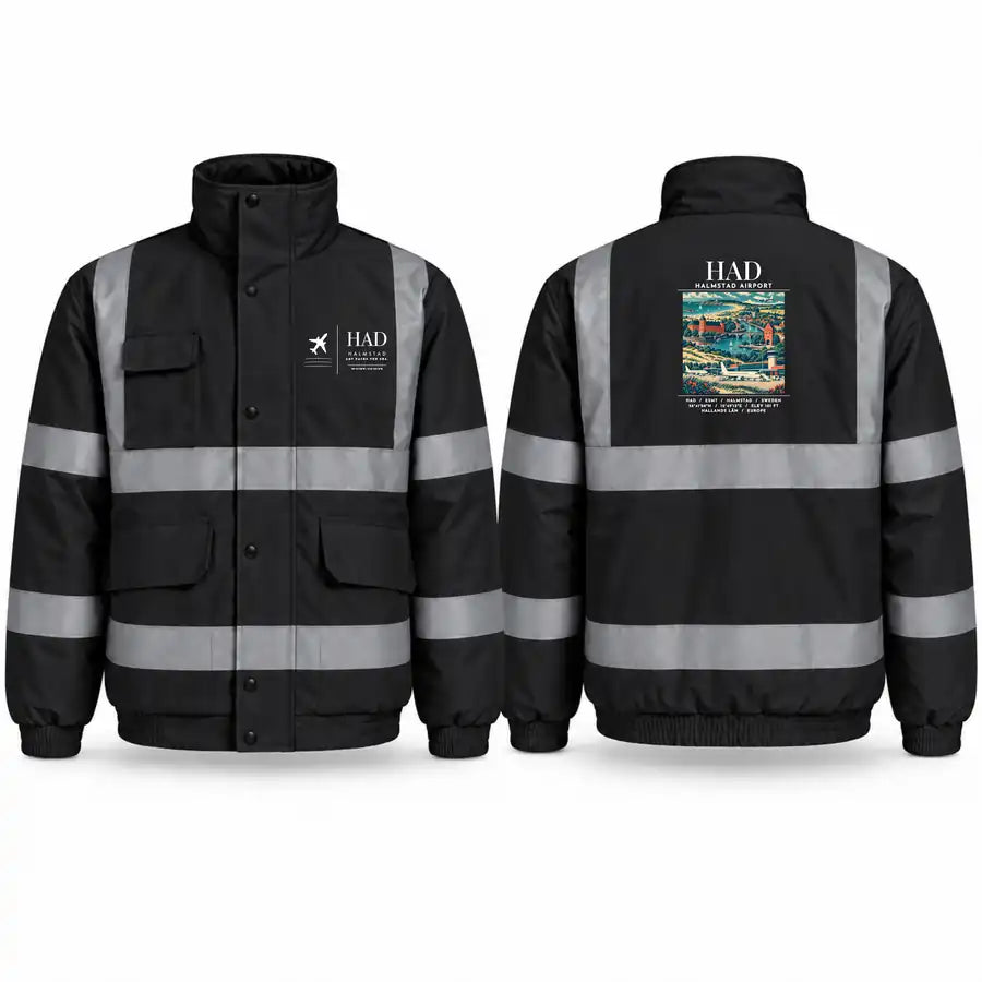 Halmstad Airport (HAD) Reflective Winter Jackets - Poster - Black