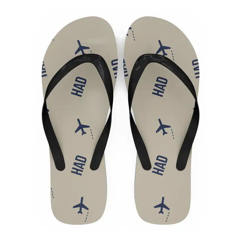 Halmstad Airport (HAD) Slippers & Flip Flops - Slippers - Flip Flops - Pattern - Beige