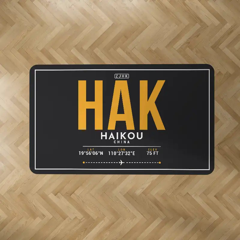 Haikou Meilan International Airport (HAK) Carpets - Carpet Rectangle - ID Tag - Black V2