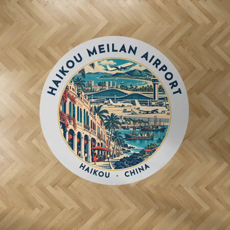 Haikou Meilan International Airport (HAK) Carpets - Carpet Round - Badge - Light Gray V2