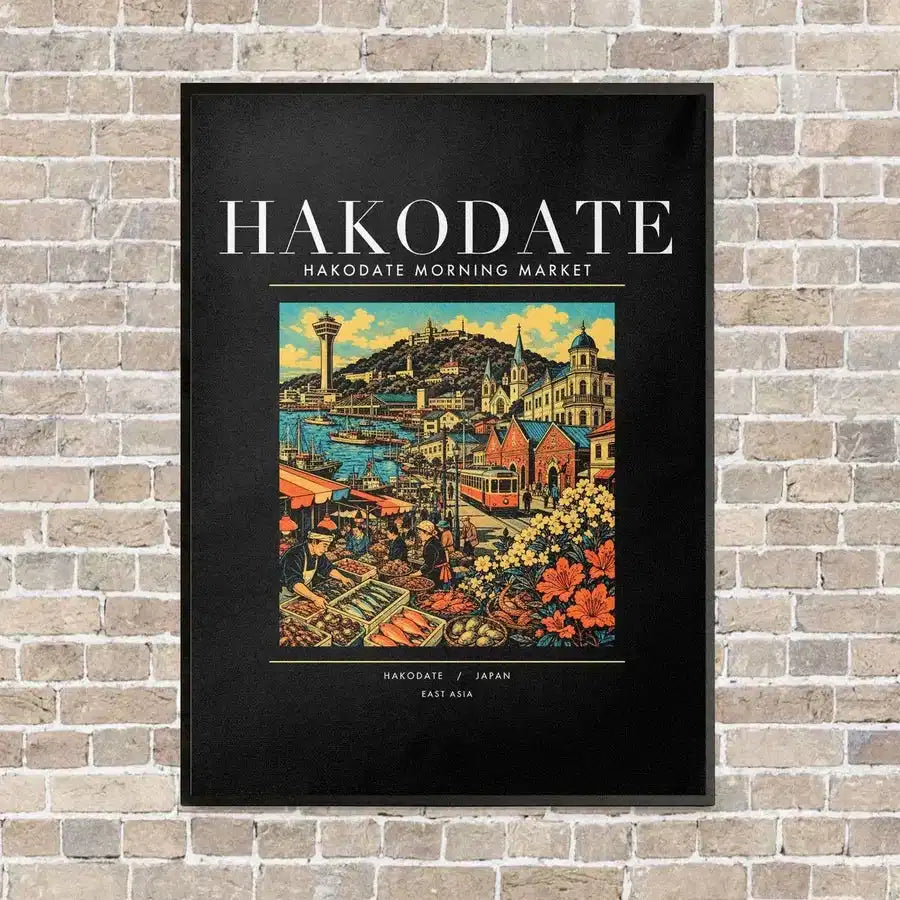 HAKODATE - Poster - Canvas Framed - Black
