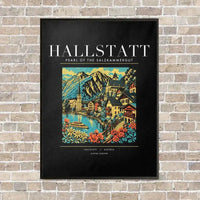 Thumbnail for HALLSTATT - Poster - Canvas Framed - Black