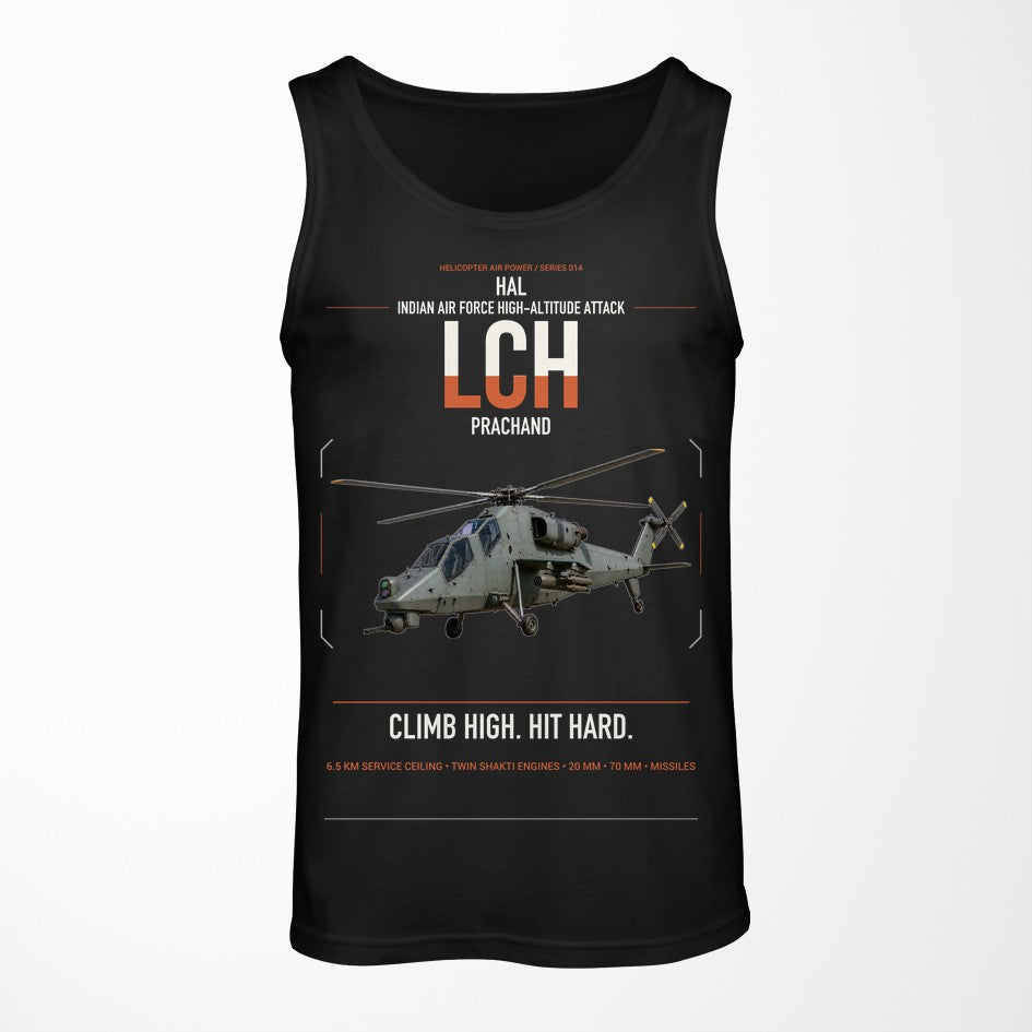 HAL LCH Prachand design on black tank top
