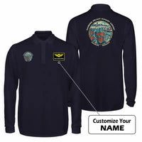 Thumbnail for Hamburg Airport Helmut Schmidt (HAM) Premium Polo T-Shirts - Badge + Name - Long Sleeve - Dark Blue