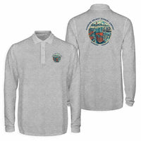 Thumbnail for Hamburg Airport Helmut Schmidt (HAM) Premium Polo T-Shirts - Badge - Long Sleeve - Gray
