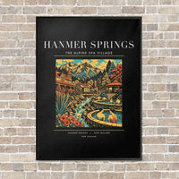 Thumbnail for HANMER SPRINGS - Poster - Canvas Framed - Black