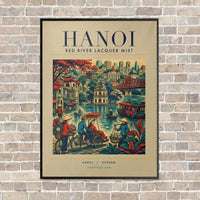 Thumbnail for HANOI - Poster - Canvas Framed - Beige