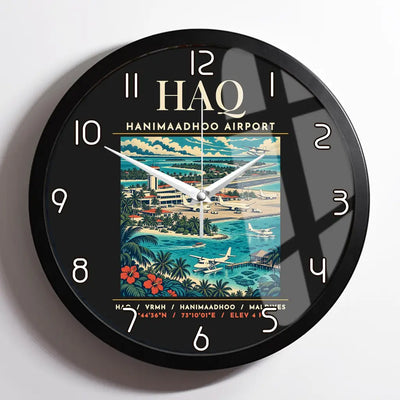 HAQ - Poster - Wall Clock Framed - Black
