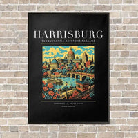 Thumbnail for HARRISBURG - Poster - Canvas Framed - Black