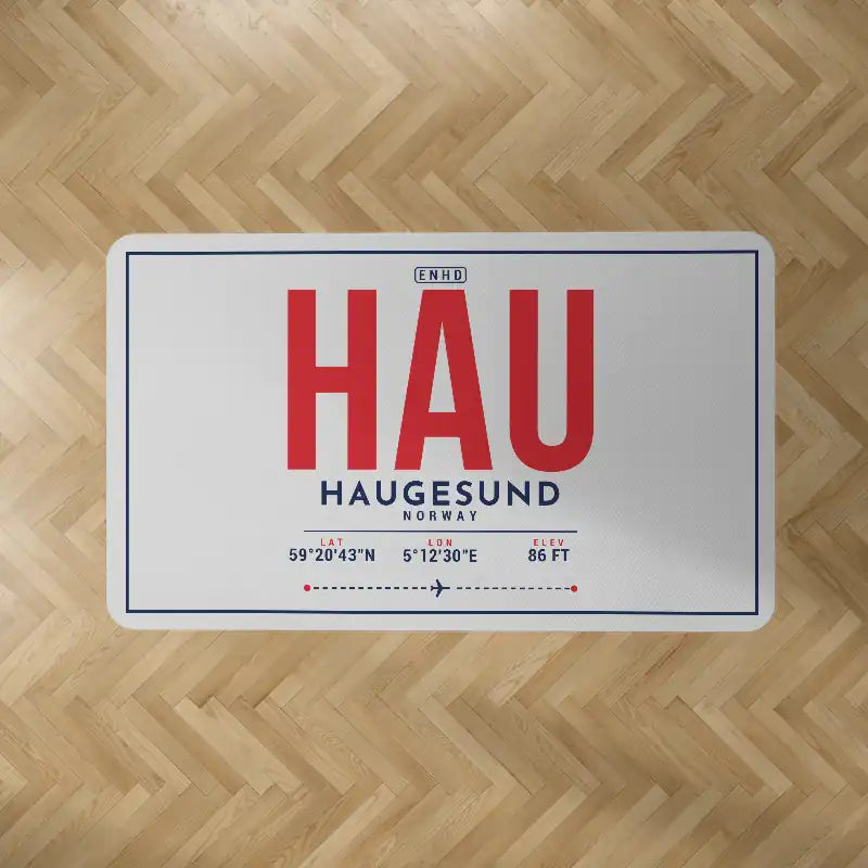 Haugesund Airport, Karmøy (HAU) Carpets - Carpet Rectangle - ID Tag - Light Gray V2