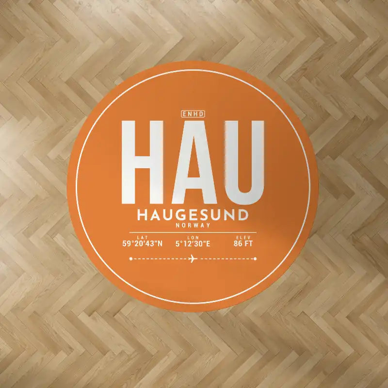 Haugesund Airport, Karmøy (HAU) Carpets - Carpet Round - ID Tag - Orange V2