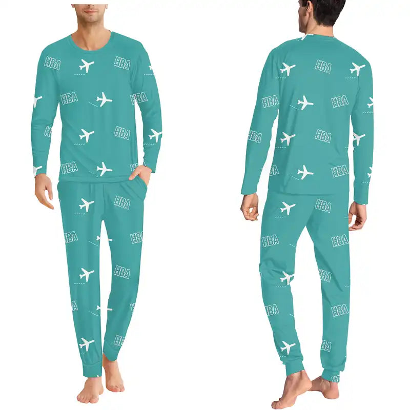 Hobart Airport (HBA) Pajamas - Men Pajamas - Turquoise