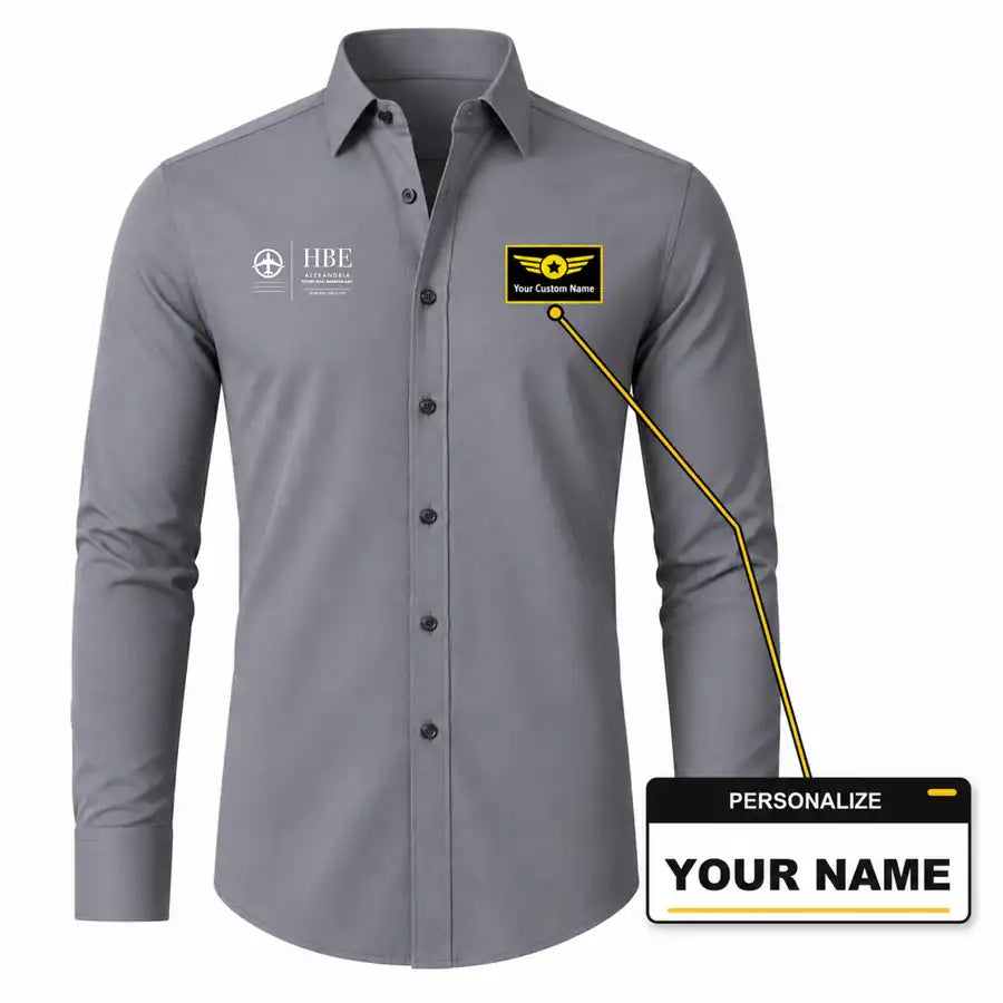 Borg El Arab Airport (HBE) Shirts - Long Sleeve Shirt - Front - Gray + NAME