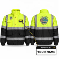 Thumbnail for Borg El Arab Airport (HBE) Reflective Winter Jackets - Badge + Name - Fluorescent Yellow & Navy