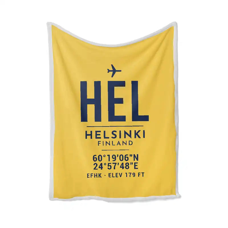 Helsinki Airport (HEL) Bedding Sets & Blankets - Blanket - ID Tag - Yellow