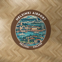 Thumbnail for Helsinki Airport (HEL) Carpets - Carpet Round - Badge - Brown V2
