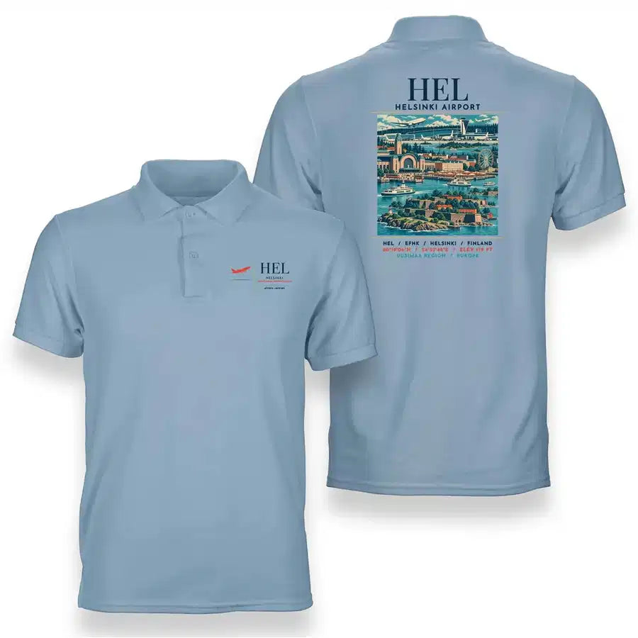 HEL - Poster - Double-Side Polo - Light Blue