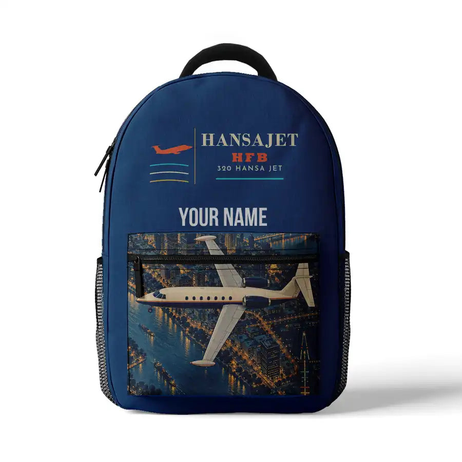 HFB 320 Hansa Jet - 3D Backpack - Blue + Name