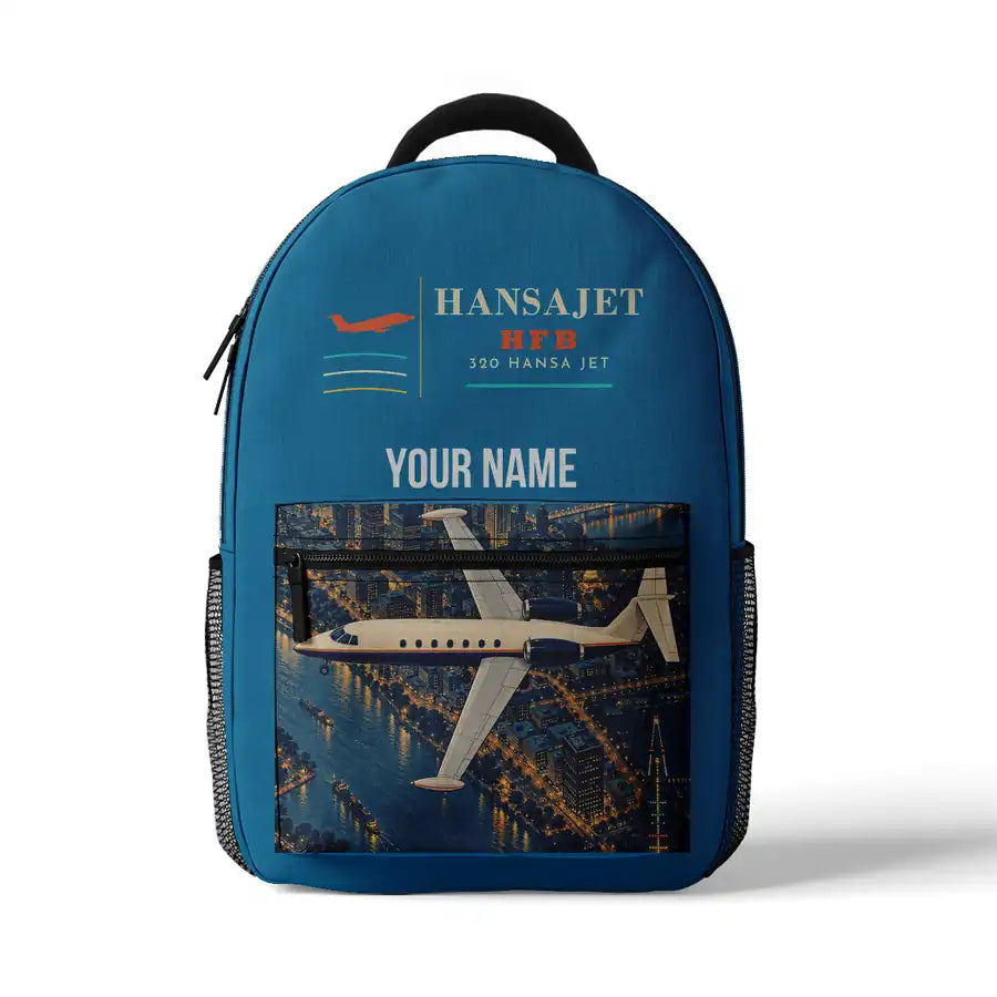HFB 320 Hansa Jet - 3D Backpack - Light Blue + Name