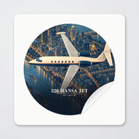Thumbnail for HFB 320 Hansa Jet - 3D - Circle Sticker - Peel