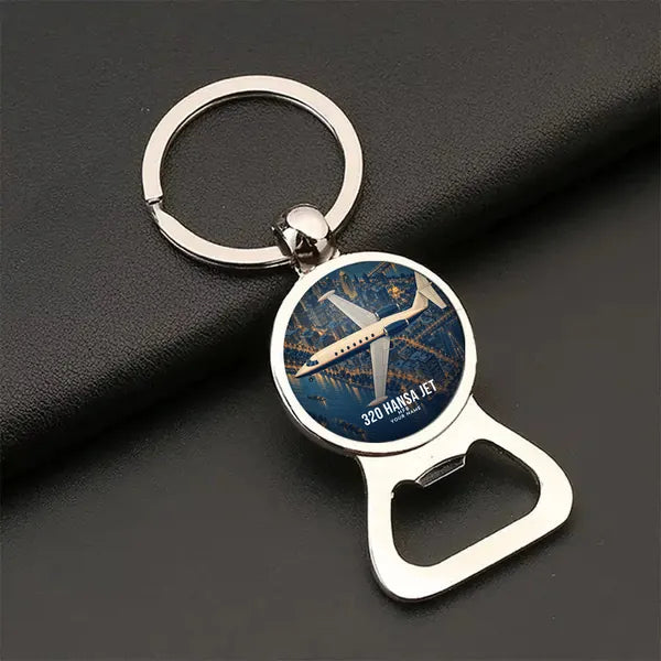 HFB 320 Hansa Jet - 3D + Name - Bottle Opener Key Chain - Full Print