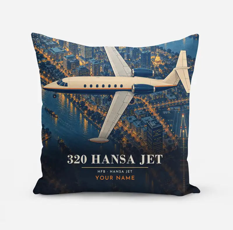 HFB 320 Hansa Jet - 3D + Name - Pillow - Full Print