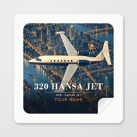 Thumbnail for HFB 320 Hansa Jet - 3D + Name - Square Sticker - Peel