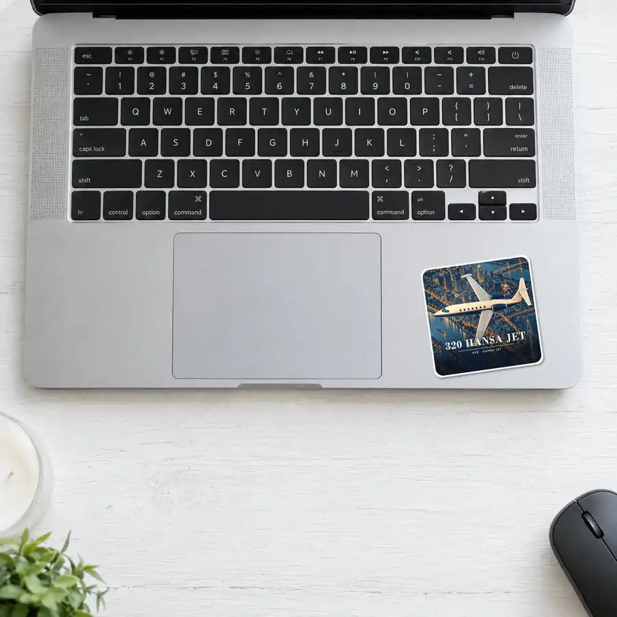 HFB 320 Hansa Jet - 3D - Square Sticker - Laptop