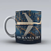 Thumbnail for HFB 320 Hansa Jet - 3D + Title - Mug - White