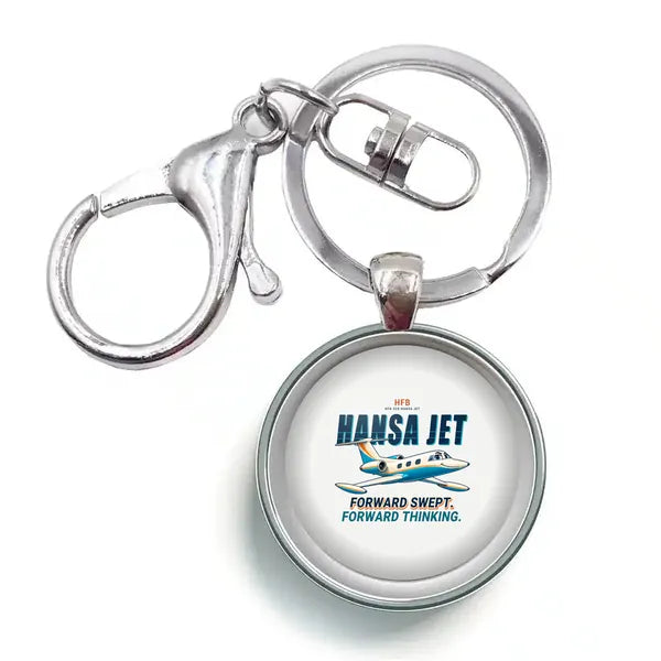 HFB 320 Hansa Jet - Cartoon - Circle Key Chain - White