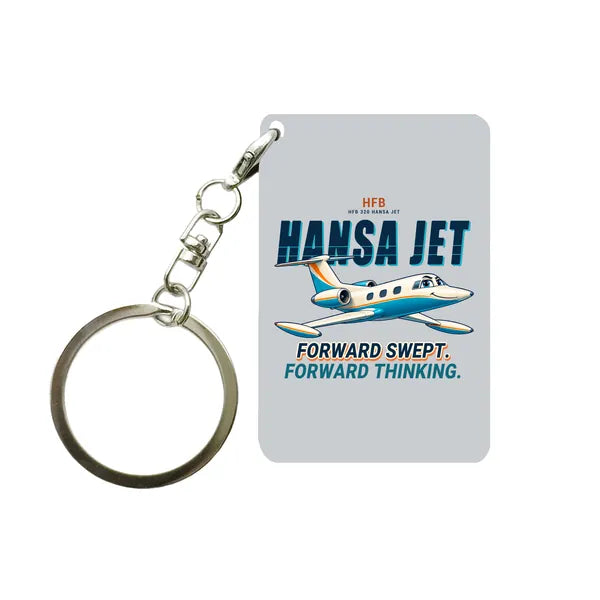 HFB 320 Hansa Jet - Cartoon - Key Chain - Light Gray