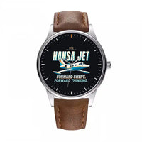 Thumbnail for HFB 320 Hansa Jet - Cartoon - Leather Strap - Brown Leather Strap
