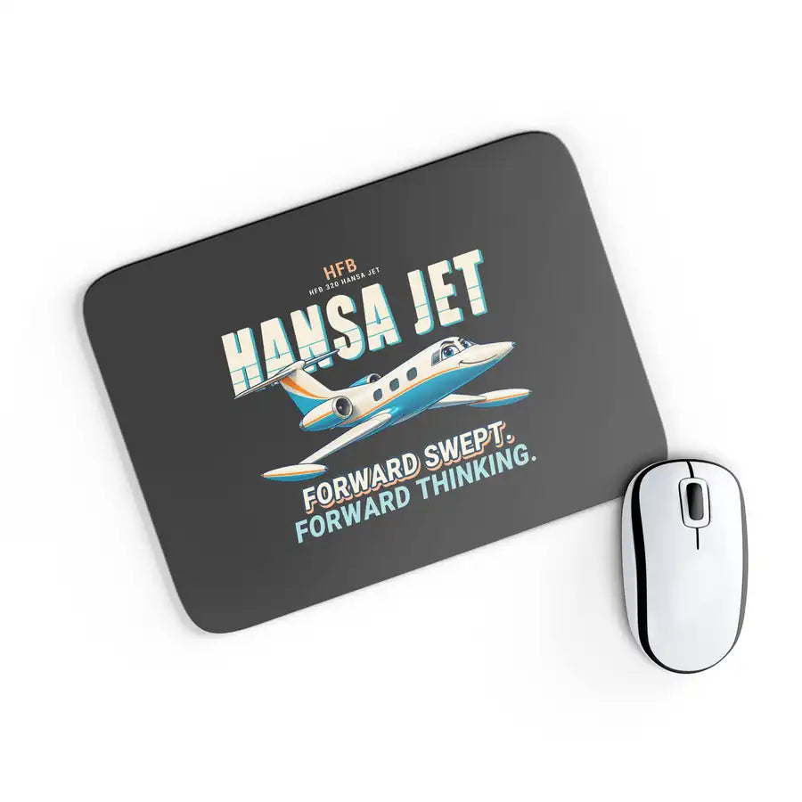 HFB 320 Hansa Jet - Cartoon - Mouse Pad - Black