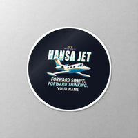 Thumbnail for HFB 320 Hansa Jet - Cartoon + Name - Circle Sticker - Close-up