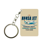 Thumbnail for HFB 320 Hansa Jet - Cartoon + Name - Key Chain - Beige