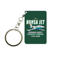 Thumbnail for HFB 320 Hansa Jet - Cartoon + Name - Key Chain - Dark Green