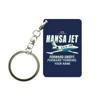 Thumbnail for HFB 320 Hansa Jet - Cartoon + Name - Key Chain - Navy Blue