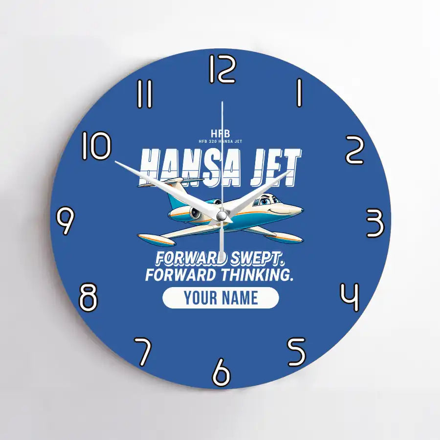 HFB 320 Hansa Jet - Cartoon + Name - No Frame - Blue