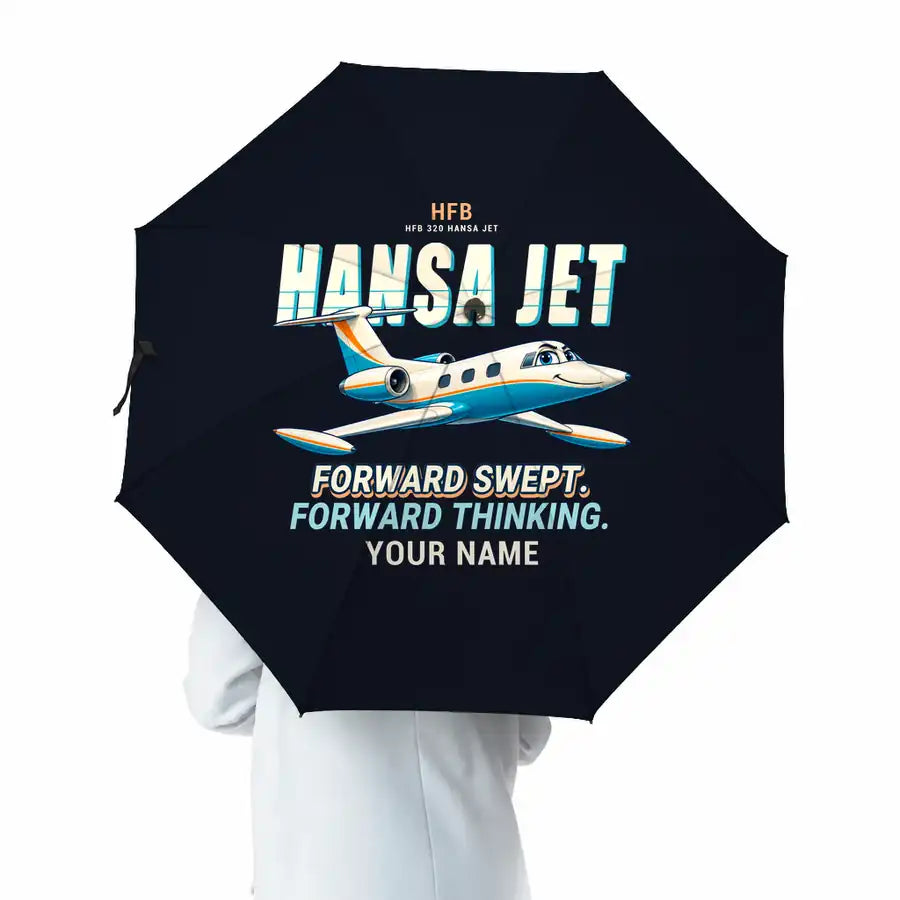 HFB 320 Hansa Jet - Cartoon + Name - Umbrella