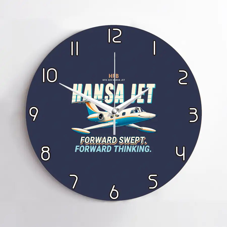 HFB 320 Hansa Jet - Cartoon - No Frame - Navy Blue