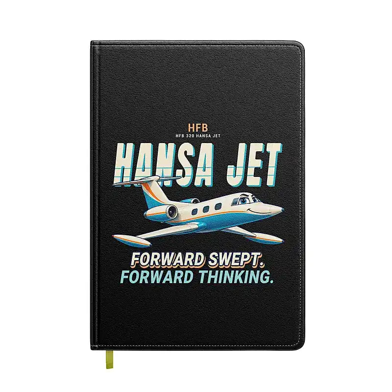 HFB 320 Hansa Jet - Cartoon - Notebook - Black