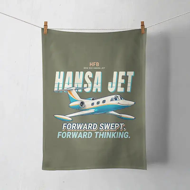 HFB 320 Hansa Jet - Cartoon - Towel - Green Army